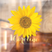 Hellgelber Sonnenblumen-Individuelle Name Fensteraufkleber (Blatt 2)