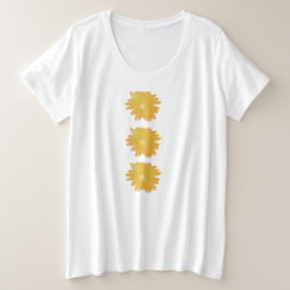 hellgelber Spaß im Sommer Blume Große Größe T-Shirt