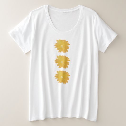 hellgelber Spaß im Sommer Blume Große Größe T-Shirt (Design vorne)