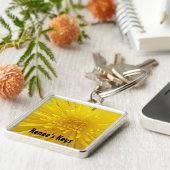 Hellgelber Spiky Dahlia Fotografie Personalisiert Schlüsselanhänger (Seite)