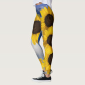 Hellgelber und blauer Sonnenblumenhimmel Leggings (Links)