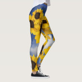 Hellgelber und blauer Sonnenblumenhimmel Leggings (Rechts)
