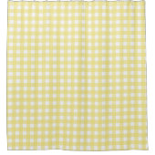 Hellgelber und weißer Gingham Duschvorhang (Vorderseite)