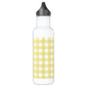 Hellgelber und weißer Gingham Edelstahlflasche (Links)