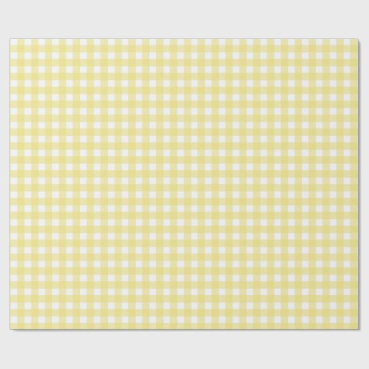 Hellgelber und weißer Gingham Geschenkpapier (Flach)