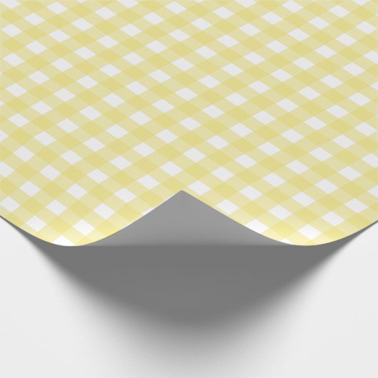 Hellgelber und weißer Gingham Geschenkpapier (Ecke)