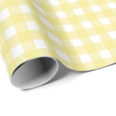 Hellgelber und weißer Gingham Geschenkpapier (Rolleneckpunkt)