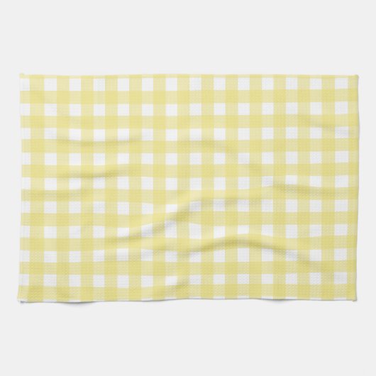 Hellgelber und weißer Gingham Geschirrtuch (Horizontal)