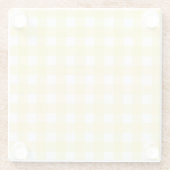 Hellgelber und weißer Gingham Glasuntersetzer (Rückseite)