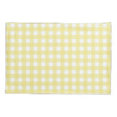 Hellgelber und weißer Gingham Kissenbezug (Rückseite)