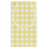 Hellgelber und weißer Gingham Kleine Geschenktüte (Rückseite)