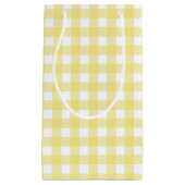 Hellgelber und weißer Gingham Kleine Geschenktüte (Vorderseite)
