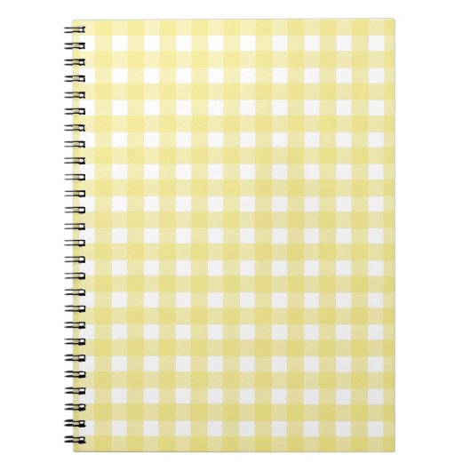 Hellgelber und weißer Gingham Notizblock (Vorderseite)