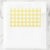 Hellgelber und weißer Gingham Rechteckiger Aufkleber (Tasche)
