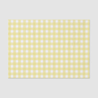 Hellgelber und weißer Gingham Seidenpapier