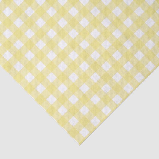Hellgelber und weißer Gingham Seidenpapier (Ausschnitt)