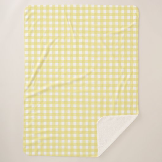 Hellgelber und weißer Gingham Sherpadecke (Vorderseite)