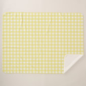 Hellgelber und weißer Gingham Sherpadecke (Vorderseite (Horizontal))