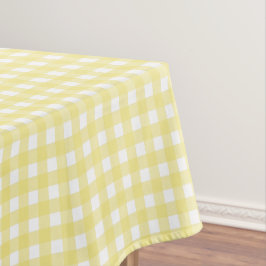 Hellgelber und weißer Gingham Tischdecke