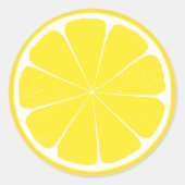 Hellgelber Zitrusfrüchte-Zitrusfrüchtedesign Runder Aufkleber (Vorderseite)