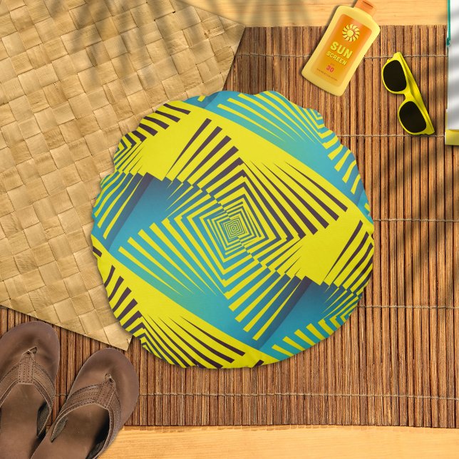 Hellgelbes Abstraktes Dschungelstil Rundes Kissen (Von Creator hochgeladen)