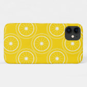 Hellgelbes abstraktes Zitronenmuster Retro Case-Mate iPhone Hülle (Rückseite (Horizontal))