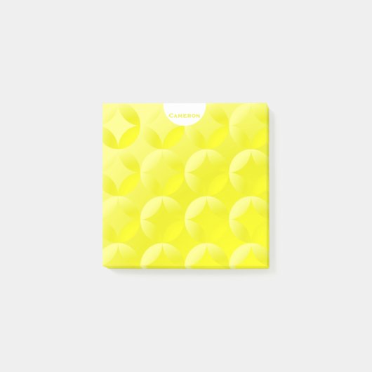 Hellgelbes Ambient Design Personalisiert Post-it Klebezettel (Vorderseite)