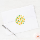 Hellgelbes Ananas-Muster Runder Aufkleber (Umschlag)