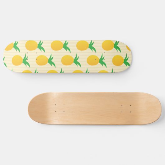 Hellgelbes Ananas-Muster Skateboard (Horizontal)