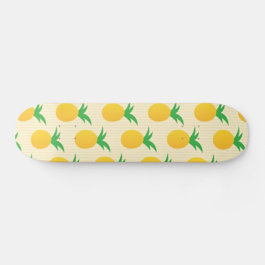 Hellgelbes Ananas-Muster Skateboard (Horizontal)