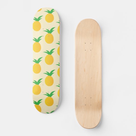 Hellgelbes Ananas-Muster Skateboard (Vorderseite)
