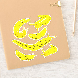 Hellgelbes Bananenraupen-Sticker-Set Aufkleber
