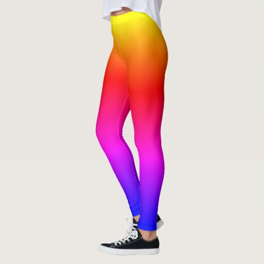 Hellgelbes Blaues Regenbogen Ombre Leggings (Links)