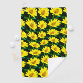 Hellgelbes Blumenmuster Golfhandtuch (Insitu)