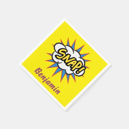 Hellgelbes Comic Serviette (Ecke)