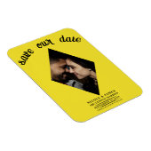 Hellgelbes Diamant-Foto Hochzeit speichern Sie das Magnet (Rechte Seite)