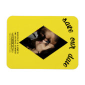 Hellgelbes Diamant-Foto Hochzeit speichern Sie das Magnet (Horizontal)