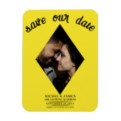 Hellgelbes Diamant-Foto Hochzeit speichern Sie das Magnet (Vertikal)