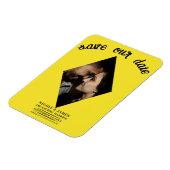 Hellgelbes Diamant-Foto Hochzeit speichern Sie das Magnet (Linke Seite)