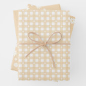 Hellgelbes Federmuster und festes Wrapping Paper Geschenkpapier Set (Beispiel)