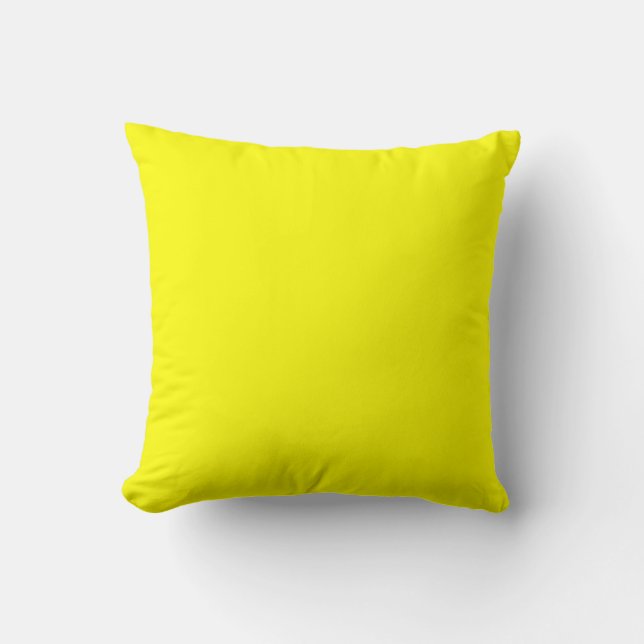 Hellgelbes FFFF00-Farbdesign Kissen (Vorderseite)