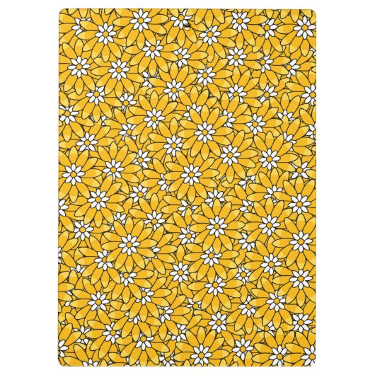 Hellgelbes, florales Muster Klemmbrett (Rückseite)