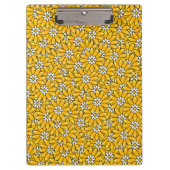 Hellgelbes, florales Muster Klemmbrett (Vorderseite)
