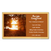 Hellgelbes Forest Campground Camping Außenbereich Magnetische Visitenkarte (Vorderseite)