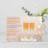 Hellgelbes Gold 60. Geburtstagskampagne Einladung (Stehend Vorderseite)