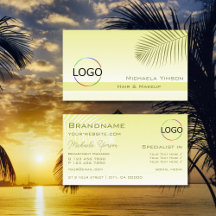 Hellgelbes Gradient Palm Leaf mit Logo Stilvoll