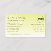 Hellgelbes Gradient Palm Leaf mit Logo Stilvoll Visitenkarte (Rückseite)