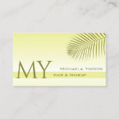 Hellgelbes Gradient Palm Leaf Monogramm einfach Visitenkarte (Vorderseite)