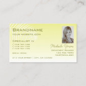 Hellgelbes Gradient Palmblättrige Monogramm und Fo Visitenkarte (Rückseite)