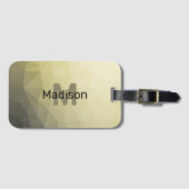 Hellgelbes graues Omelonenmuster Monogram Gepäckanhänger (Vorderseite (Horizontal))